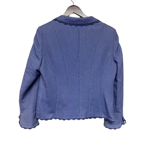 Maison Common Blue Tweed Silk Cotton Evening Jacket Caption Lining Women's EU 42 - Picture 5 of 10